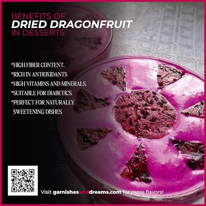 Garnishes &amp Dreams Dehydrated &amp Dried Purple Dragon Fruit (5.5oz) – Natural Exotic Tropical Fruit Chips for Cocktails Mixology Baking &amp Desserts No Sugar Added Edible Dried Fruit Garni
