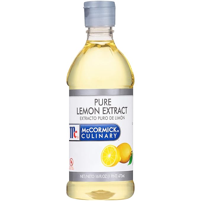McCormick Culinary Pure Lemon Extract 16 fl oz - One 16 Fluid Ounce Bottle of Lemon Flavoring Extract Great for Subtle Lemony Flavors to Glazes and Fillings Such as Mousses and Custards