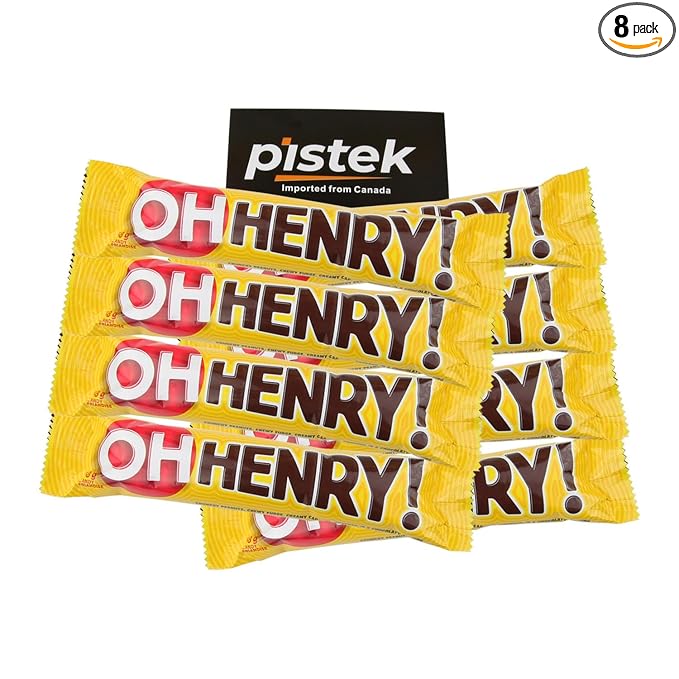 Oh Henry! Chocolatey Candy Bars Full Size 58g/2.05 oz Pack of 8 Shipped from Canada