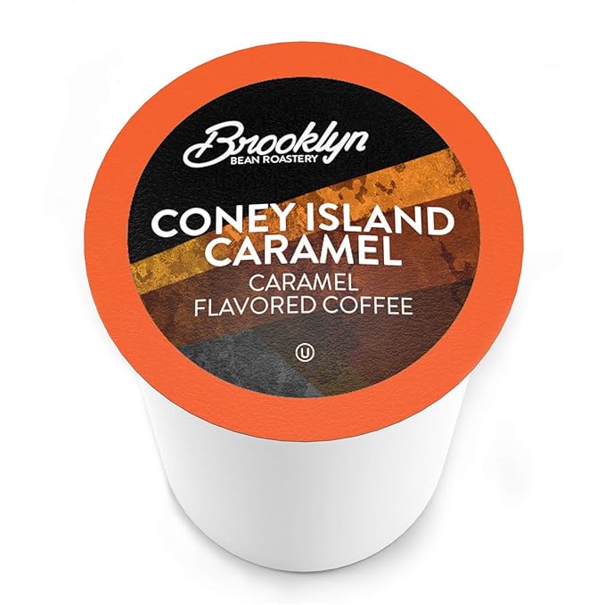 Brooklyn Beans Coney Island Caramel Gourmet Coffee Pods - Compatible with Keurig K Cup Brewers Including 2.0 Machines 40 Count Rich and Creamy Caramel
