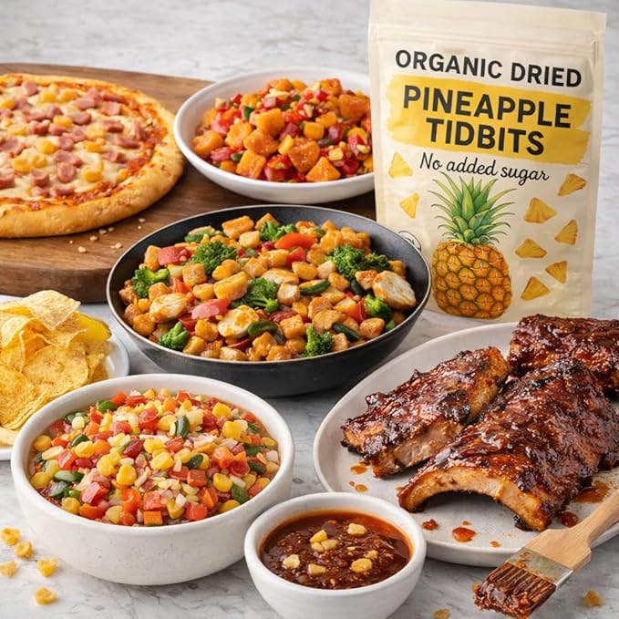 Organic Dried Pineapple Tidbits 26 oz Bag - Healthy Dried Fruit Snack
