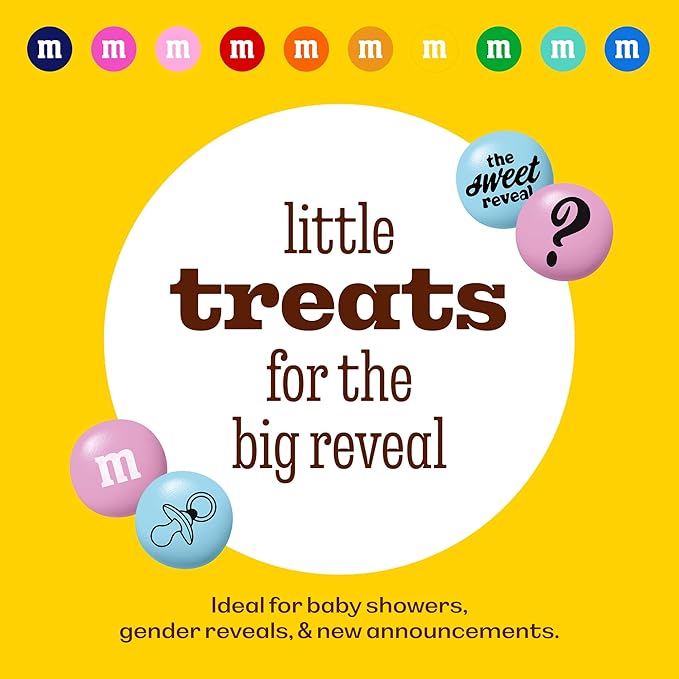 M&ampM'S World Gender Reveal Favors Milk Chocolate Candy .75oz 20 Pack Bag with Light Blue and Pink M&ampM'S for Baby Showers Gender Reveal Events and Party Giveaways
