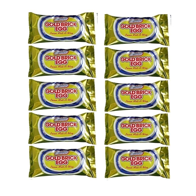 Emer's Easter Chocolate Eggs Assortment Gold Brick Heavenly Hash Pecan Individually Wrapped (Full Size Gold Brick Eggs 10 Count)