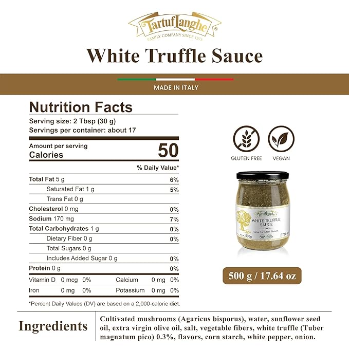 TartufLanghe White Truffle Sauce - with Italian White Truffle 500 g