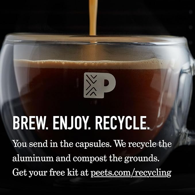 Peet's Coffee Medium Roast Espresso Capsules Compatible with Nespresso Original Machines 100% Arabica Coffee - Big Bang Intensity 9 50 Count (5 Boxes of 10 Espresso Capsules)