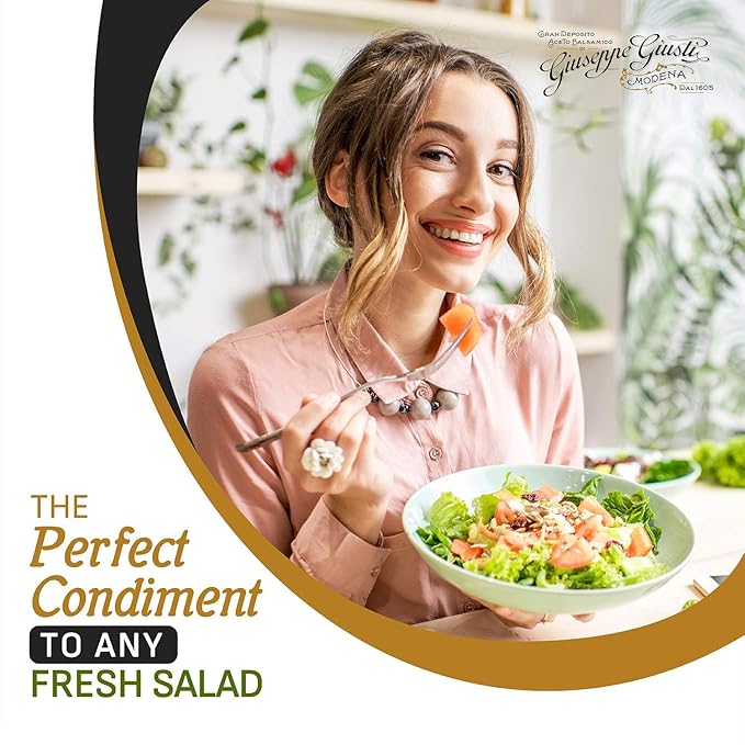 Giusti White Vinegar Dressing – A White Condiment for Cooking and Finishing Dishes such as Salads Vegetables or Fish. Made in Italy with Balsamic Vinegar of Modena – 8.45 fl oz (250 ml) - Pack of 1