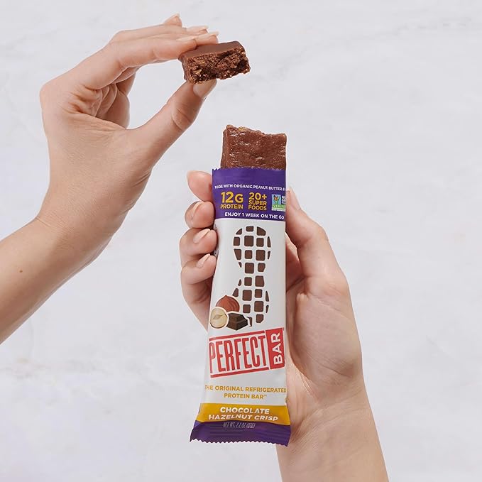 Perfect Bar Original Refrigerated Protein Bar Chocolate Hazelnut Crisp 2.3 Ounce Bars 8 Count (Pack of 3)