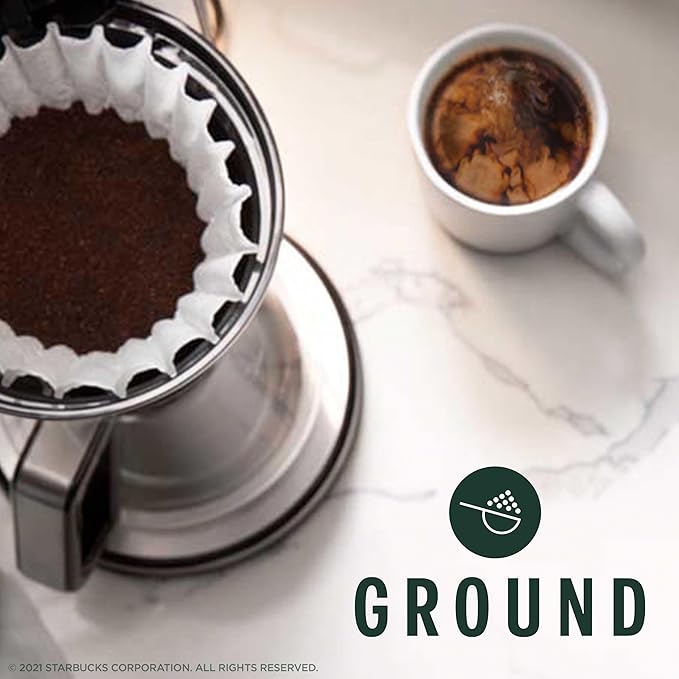 Starbucks Ground Coffee Medium Roast Coffee Decaf Pike Place Roast 100% Arabica 3 bags (12 oz each)