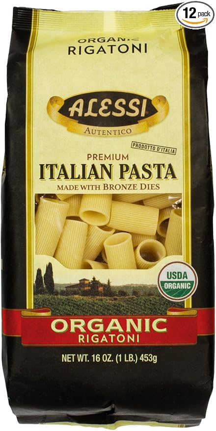 Alessi Itlaian Organic Rigatoni 1 Pound (Pack of 12)