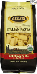 Alessi Itlaian Organic Rigatoni 1 Pound (Pack of 12)