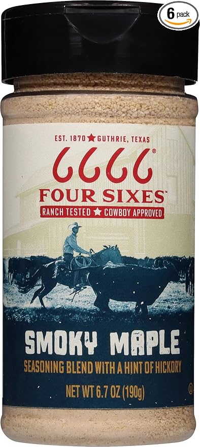 6666 Four Sixes Smoky Maple Seasoning 6.7 Ounce (Pack of 6)