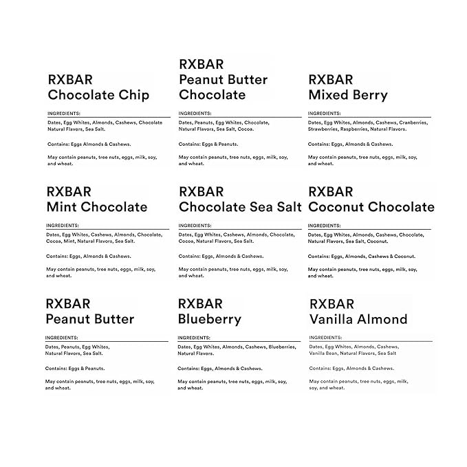 RXBAR Protein Bars 12g Protein Gluten Free Snacks Variety Pack (28 Bars)