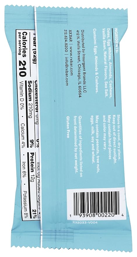 Rxbar Bar Vanilla Almond 1.83 Oz (Pack Of 12)