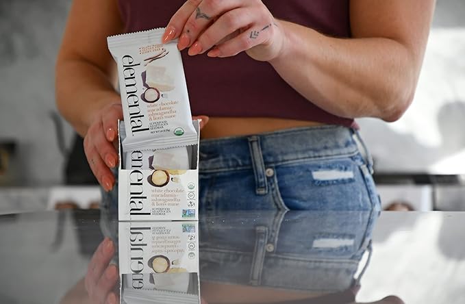 Elemental Superfood Seedbars White Chocolate Macadamia + Ashwagandha 1.8 Ounce - 12 Pack 100% Certified Organic Non-GMO Verified Gluten Free Dairy Free Plant Based