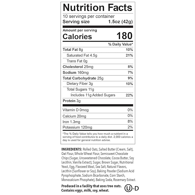 Munchkin Milkmakers Lactation Cookie Bites Oatmeal Chocolate Chip 10 Ct
