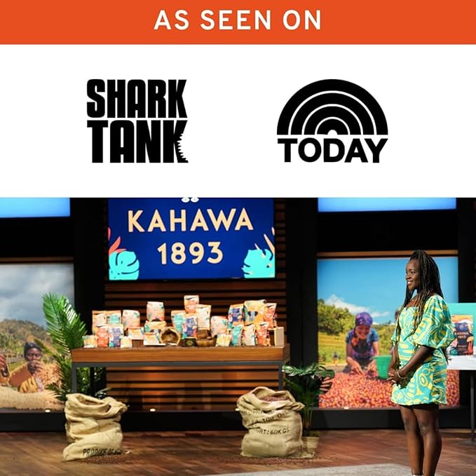 Kahawa 1893 Coffee Tea Bags Medium Roast Safari Blend 12 Single Serve Bags - As Seen on Shark Tank High Antioxidants Naturally Sweet Organically Grown Ethically &amp Sustainably Sourced