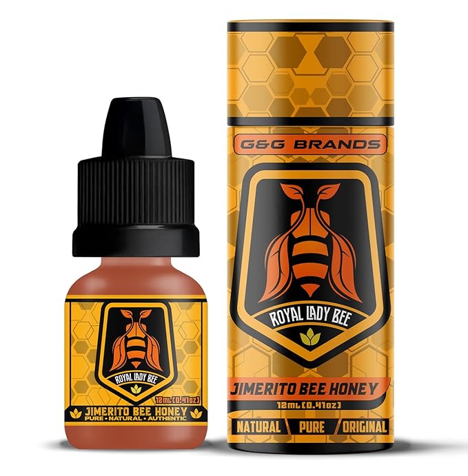 Jimerito Honey | Stingless Bee Honey | Miel Jimerito | 100% Natural | Authentic | Pure | Raw | Sweet &amp Tangy | Yucatán | Royal Lady Bee | 12mL Dropper Bottle