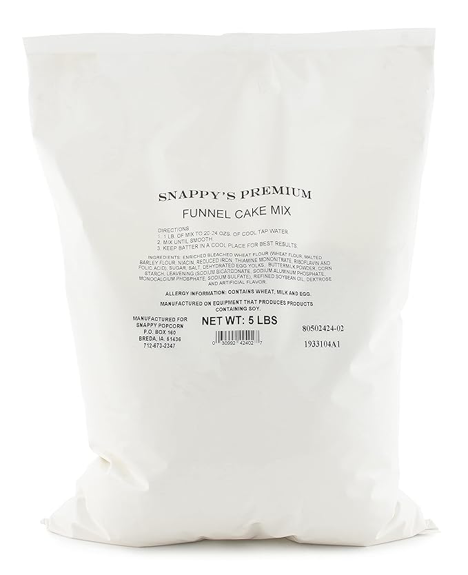 Snappy Premium Funnel Cake Mix 5 lb (6 Pack) Smooth Batter for Fair-Style Funnel Cakes 30 lb