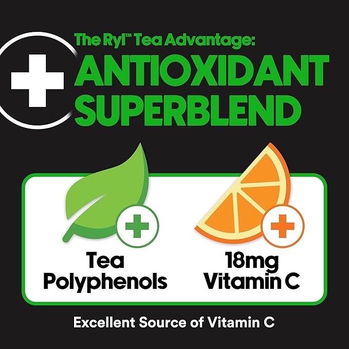 Ryl Iced Tea Unsweetened Black Tea Antioxidant Superblend Zero Sugar Zero Carb Zero Calorie Iced Tea 16.0 Fl Oz (12-Pack)
