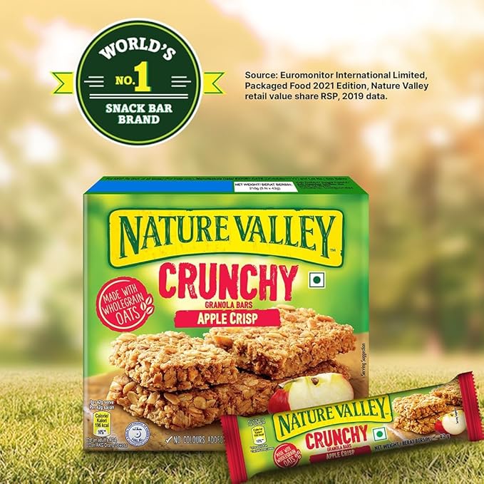 Nature Valley Crunchy Granola Bars Apple Crisp Limited Edition Box 12 Bars 8.94 oz (6 Pouches) (Pack of 6)