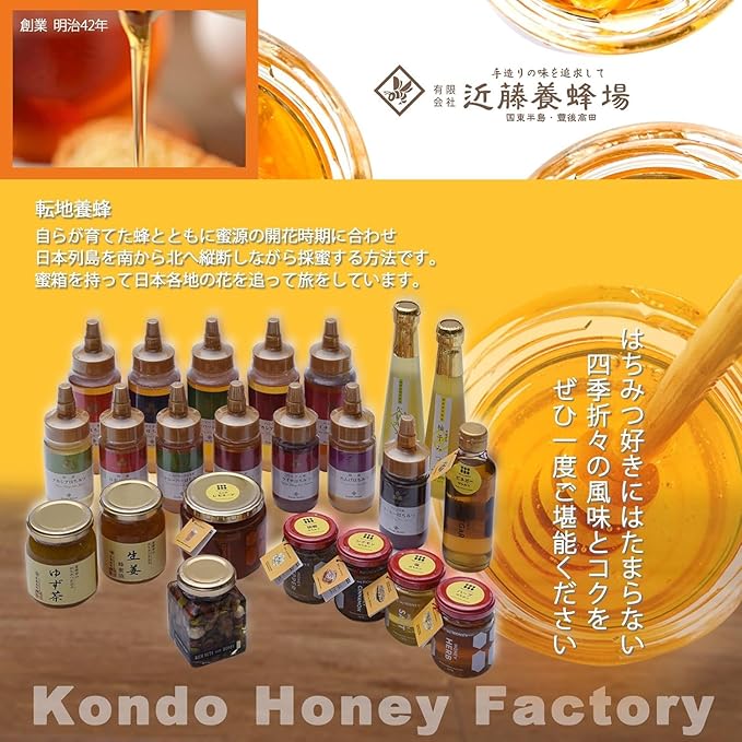 Kondo Japanese Bee Farm Shoga Hachimitsu Zuke Honey Flavored Ginger 280g (Pack of 1) Domestic Ginger Pickled in Honey No Sugar Added Preservatives Free MADE IN JAPAN