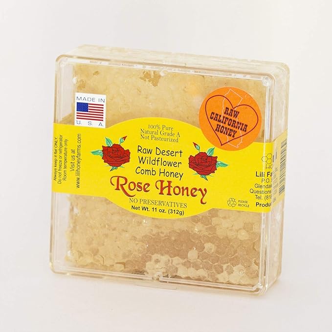 Raw Desert Wildflowers Honey w/Comb Pure 100% Natural Gift Wrapped Pack Of Two