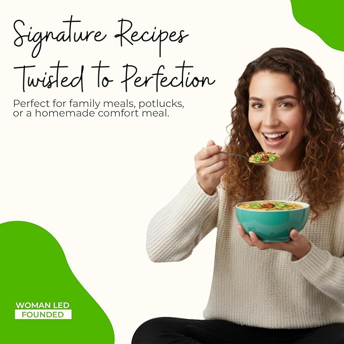 Twisted Pepper Co. Creamy Jalapeño Dry Soup Mix – Handcrafted Homestyle Creamy Soup Gluten-Free Rich Flavor with Jalapeños Bacon Bits Green Chilies Cheddar Cheese – Serves 6