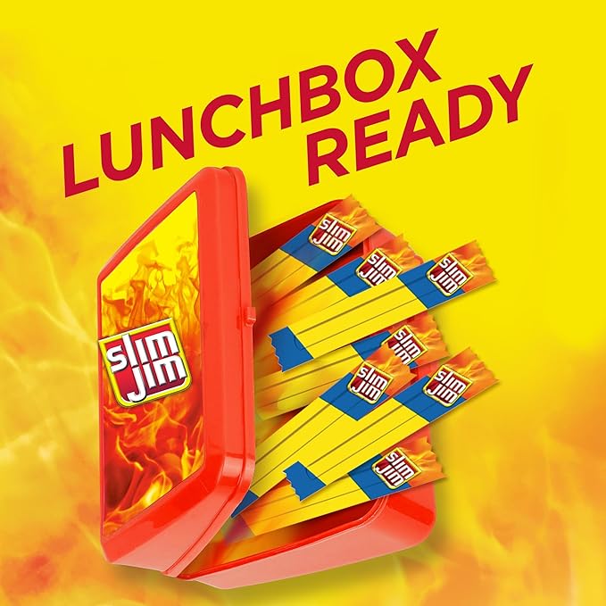 Slim Jim Smoked Meat Sticks Mild Flavor 6g Protein Per Serving Snack Size 0.28 oz. (100 Count)