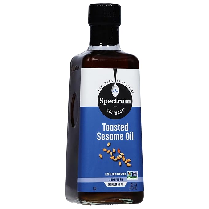 Spectrum Culinary Toasted Sesame Oil Unrefined 16 oz (Pack of 12)