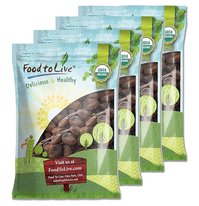 Food to Live Organic Dried Apricots 28 Pounds – Non-GMO Kosher Unsulfured Raw Vegan Bulk