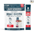 Bare Bones Beef Bone Broth Instant Powdered Mix Packets | 5g Collagen | 10g Protein | Keto &amp Paleo Friendly | No Artificial Flavors | Rich Savory on-the-go 16 Pack