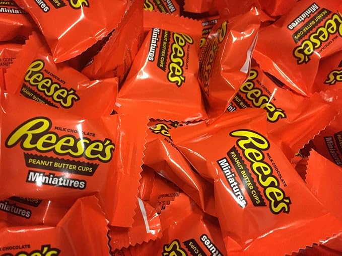 Reese's Peanut butter Chocolate Cups Individually Wrapped Miniature Size Cups Creamy Peanut Butter With Milk Chocolate Coating Bulk Pack 5 Pounds