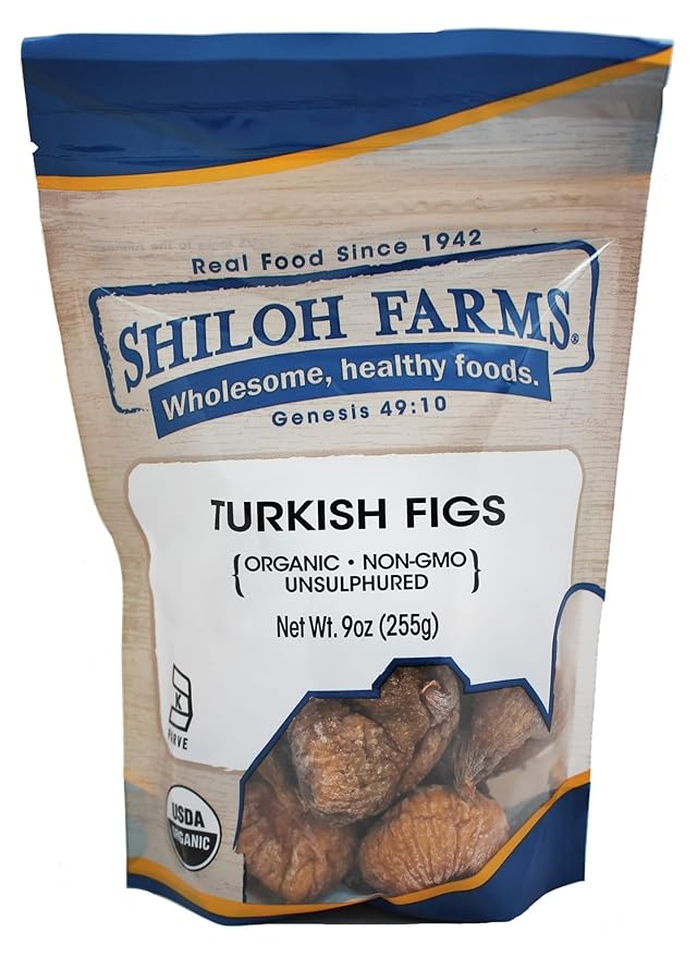 Shiloh Farms Organic Dried Turkish Figs - Bulk Pack of 6 x 9 Oz Naturally Sweet and Tender Certified Organic Perfect for Gourmet Cooking
