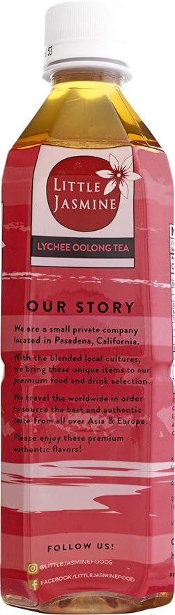 LITTLE JASMINE Lychee Oolong Tea 16.9 Fl Oz (Pack of 12)