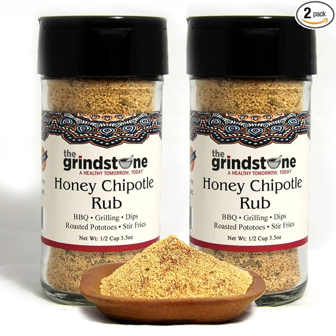 Honey Chipotle Rub Sweet Smoky Herby Dry Rub for Chicken Pork and Roasted Vegetables BBQ seasoning 3.5 oz Glass Jar with Sifter Pack of 2
