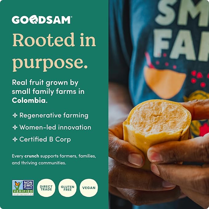 GoodSAM Small Farms Baked Sweet Plantain Chips Pack of 8 Simple Ingredient Fruit Chips