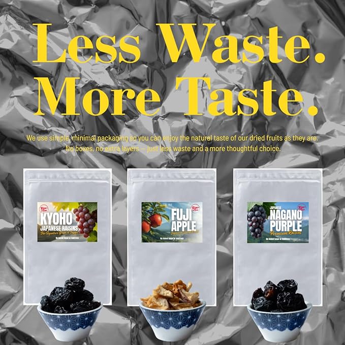 Ripe on Time Luxury Japanese Dried Fruit Gift Set - Rare Nagano Purple Raisins &amp Diced Fuji Apples (The Premium Collection) - Seedless Elegant Sweetness No Sugar Added Vegan Snack for Wine