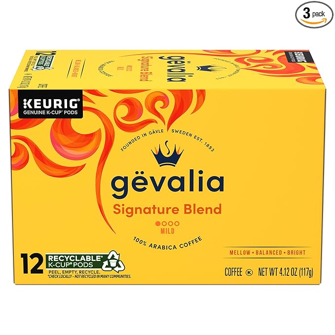 Gevalia Signature Blend Mild Light Roast K-Cup® Coffee Pods 12 ct Box (Pack of 3)