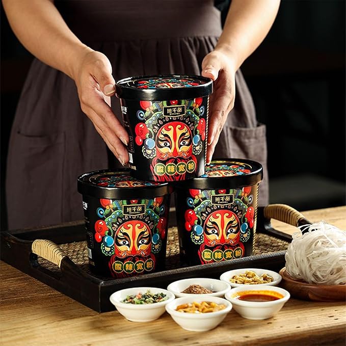 Instant Hot and Sour Noodle Soup Mix Cups152g/5.36oz/cupAuthentic Sichuan Suan Vermicelli Noodles6 Packs酸辣粉
