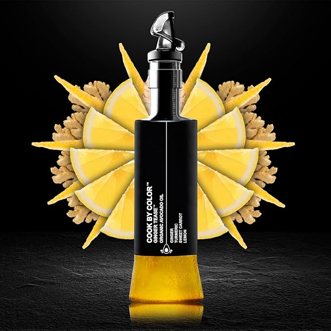 Flavored Cold Pressed Avocado Oil for Cooking Organic Avocado Oil Cooking Oil for Keto Vegan Kosher No Sodium GMO MSG or Additives Frying Oil 350 mL 11.8 Fl Oz Ginger Tease Flavor