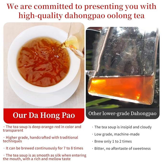 XIXICHA Dahongpao Oolong Tea Rock Tea 80g/2.82oz 8g*10bags Chinese Loose leaf Tea Big Red Robe Strong Flower Aroma Wuyi Mountain Da Hong Pao 大红袍 乌龙茶 茶叶 福建武夷山岩茶 独立包装袋泡