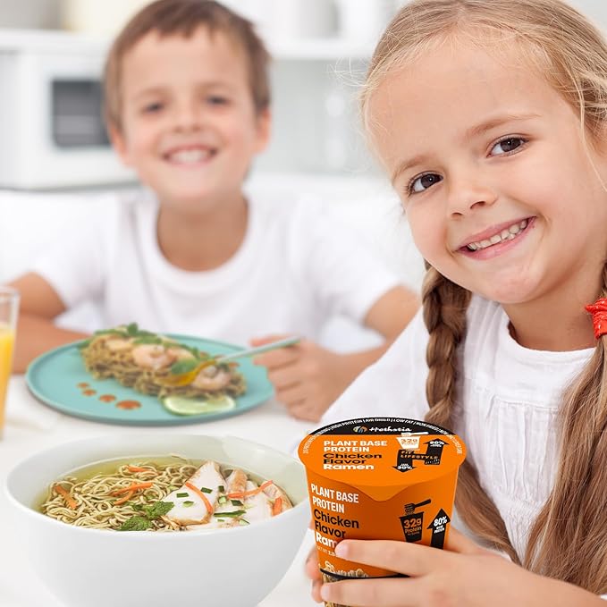 Hethstia High-Protein Ramen Chicken 6 Pack &amp Konjac Jelly Lychee 10 Pouches Plant-Based Instant Soup &amp Drinkable Jelly Low Calorie Keto Vegan Healthy Food Gift