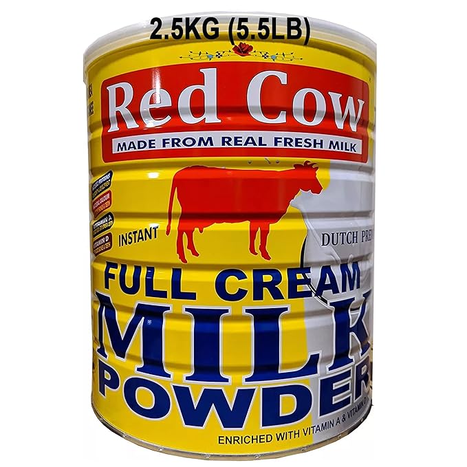 Red Cow Full Cream Milk Powder 2.5 Kg (5.5lb) Made From Real Fresh Milk Product of Netherlands.