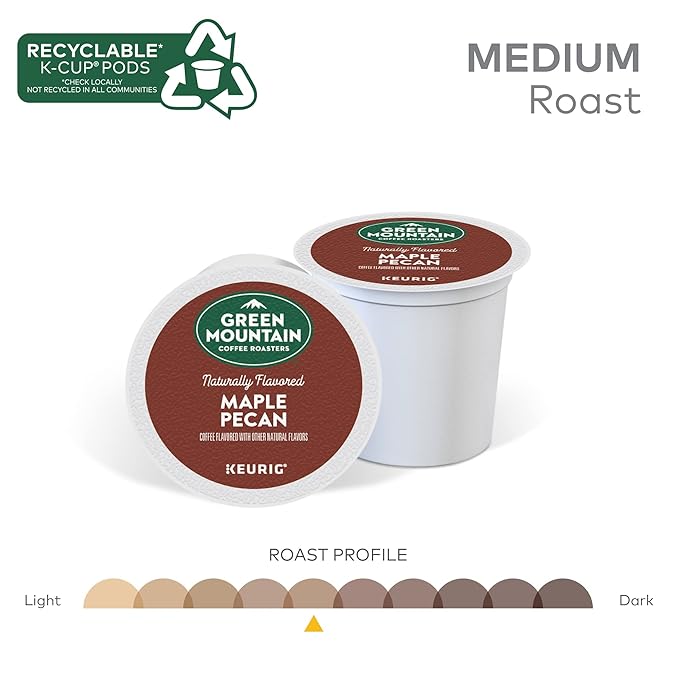 Green Mountain Coffee Roasters Maple Pecan Single-Serve Keurig K-Cup Pods Flavored Light Roast Coffee 72 Count