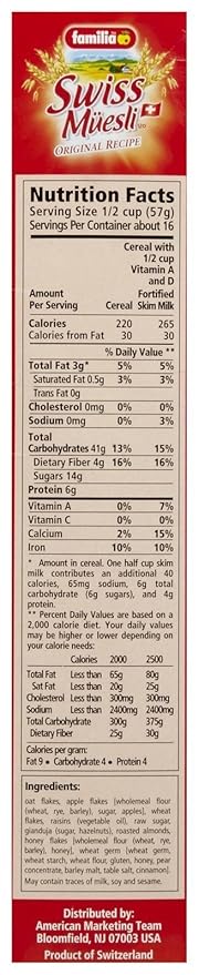 Familia Swiss Muesli Original Recipe Cereal - 32 Oz - 6 Pack