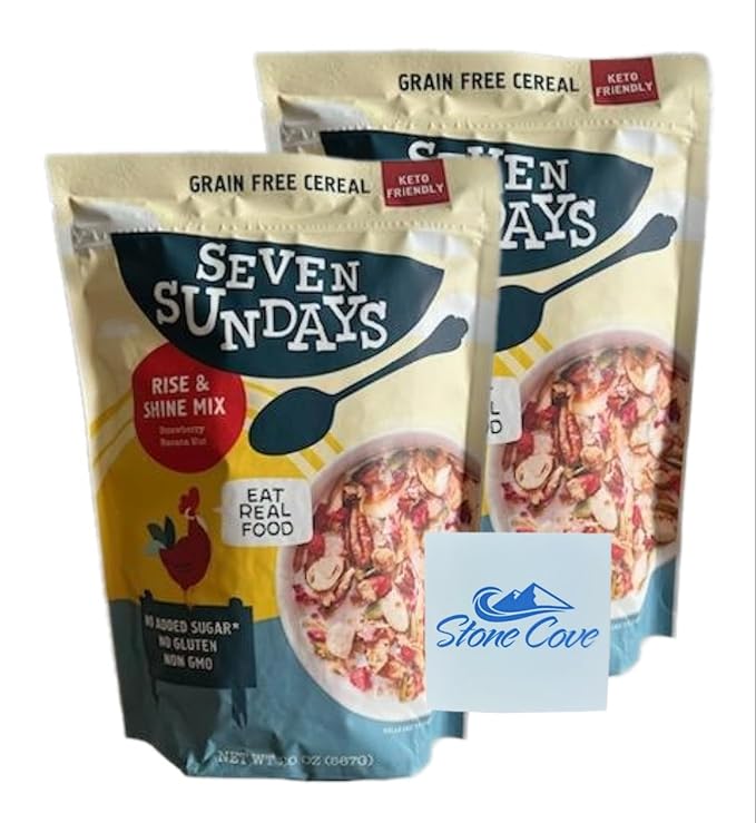 Seven Sundays Rise &amp Shine Mix Grain Free Keto Nut Granola Cereal 40 oz Total Bundlecat stickpet