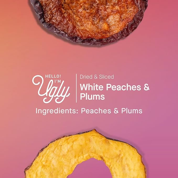 Slided &amp Dried Fruit - White Peaches and Plums 20 oz Resealable Bag – No Added Sugar &amp Non-GMO – All Natural Upcycled Dried Fruit Snack