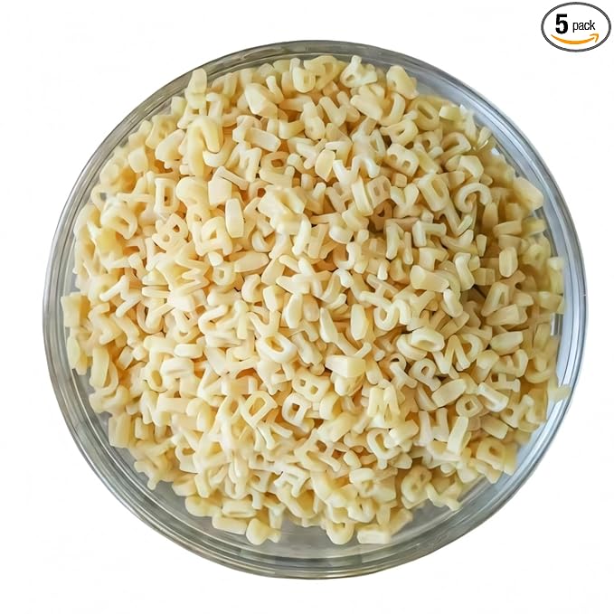 Jellybean Foods Alphabet Pasta Noodles – Alphabet Shaped Pasta – abc Pasta– English Alphabet Pasta – Pasta in Alphabetic design (5 Lbs.)
