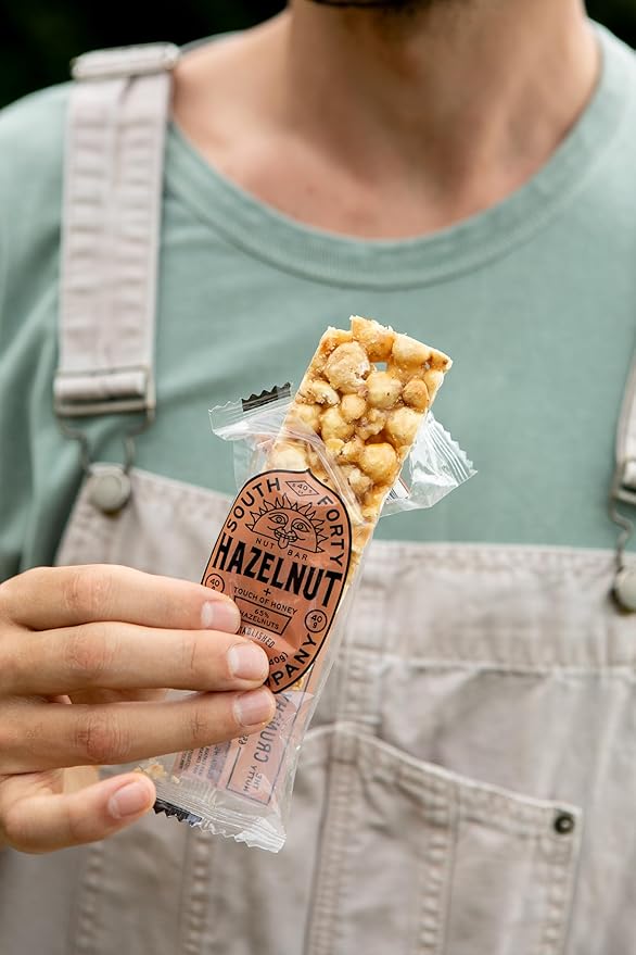 South 40 Snacks Crunchy Hazelnut Bar Just 4 Ingredients Touch of Honey (40g Bar Pack of 12)