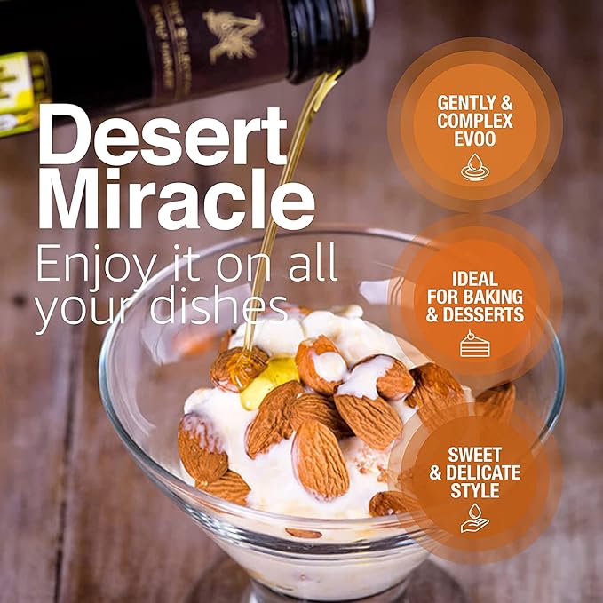 DESERT MIRACLE Cold Pressed Polyphenol Rich Moroccan Olive Oil Extra Virgin Olive Oil with High Polyphenols Organic First Cold Pressed EVOO From Morocco 5 Liter Can